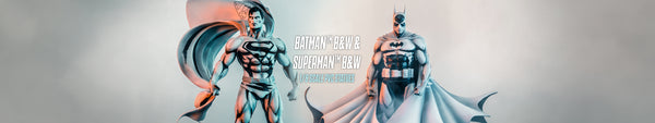 Image of Batman & Superman B&W 1/8 Scale PVC Statues 